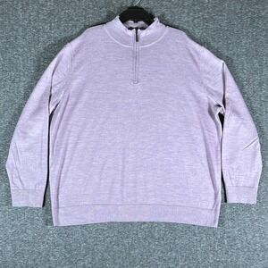 Artefact Men's Quarter Zip Sweater Pullover Purple Merino Wool Size XXL